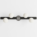 Willow Bar Wall Sconce - Black Oak / Brushed Stainless