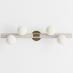 Willow Bar Wall Sconce - White Oak / Brushed Brass
