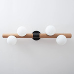 Willow Bar Wall Sconce - White Oak / Black