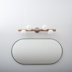 Willow Bar Wall Sconce - White Oak / Brushed Stainless