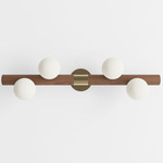 Willow Bar Wall Sconce - Walnut / Brushed Brass