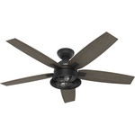 Hampshire Ceiling Fan with Light - Matte Black / Greyed Walnut