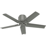 Terrace Cove Outdoor Flush Ceiling Fan - Matte Silver / Matte Silver