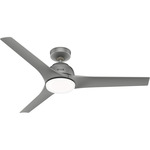 Gallegos Outdoor Ceiling Fan with Light - Matte Silver / Matte Silver