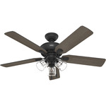 Rosner Ceiling Fan with Light - Matte Black / Greyed Walnut / Salted Black