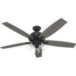 Dondra Ceiling Fan with Light - Matte Black / Greyed Walnut