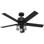 Lawndale Outdoor Ceiling Fan with Light - Matte Black / Matte Black