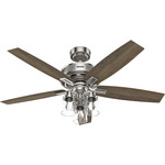 Ananova Smart Ceiling Fan with Light - Brushed Nickel / Light Gray Oak