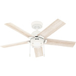 Erling Ceiling Fan with Light - Matte White / Bleached Alder