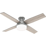 Dempsey Low Profile Ceiling Fan with Light - Matte Silver / Light Gray Oak / Greyed Walnut