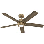 Erling Ceiling Fan with Light - Luxe Gold / Warm Grey Oak