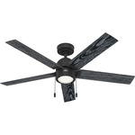 Erling Ceiling Fan with Light - Matte Black / Salted Black