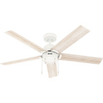 Erling Ceiling Fan with Light - Matte White / Bleached Alder