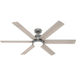 Gravity Smart Ceiling Fan with Light - Matte Silver / Light Gray Oak