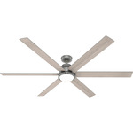 Gravity Smart Ceiling Fan with Light - Matte Silver / Light Gray Oak