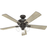 Crestfield Ceiling Fan with Light and Remote - Noble Bronze / Bleached Grey Pine / Greyed Walnut
