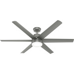Skysail Outdoor Ceiling Fan with Light - Matte Silver / Matte Silver
