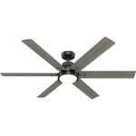 Gravity Smart Ceiling Fan with Light - Matte Black / Dark Gray Oak