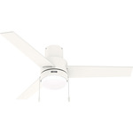 Brunner Flush Ceiling Fan with Light - Matte White / Fresh White / Light Oak