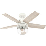 Margo Ceiling Fan with Light - Textured White / Light Oak