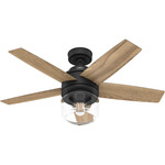 Margo Ceiling Fan with Light - Matte Black / Golden Maple