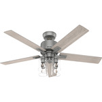 Techne Smart Ceiling Fan with Light - Matte Silver / Light Gray Oak