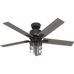 Techne Smart Ceiling Fan with Light - Matte Black / Dark Gray Oak