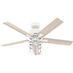 Techne Smart Ceiling Fan with Light - Matte White / Light Oak