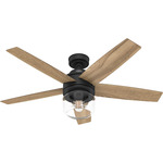 Margo Ceiling Fan with Light - Matte Black / Golden Maple