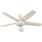 Margo Ceiling Fan with Light - Textured White / Light Oak