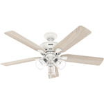 Rosner Ceiling Fan with Light - Matte White / Fresh White / Light Oak