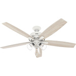 Dondra Ceiling Fan with Light - Matte White / Light Oak