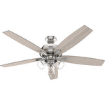 Dondra Ceiling Fan with Light - Brushed Nickel / Light Gray Oak