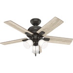 Crystal Peak Ceiling Fan with Light - Noble Bronze / Natural Oak / Golden Maple