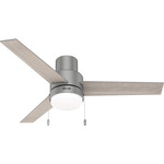Brunner Flush Ceiling Fan with Light - Matte Silver / Light Gray Oak / Warm Grey Oak