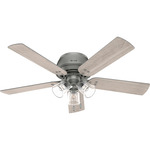 Shady Grove Low Profile Ceiling Fan with Light - Matte Silver / Light Gray Oak / Warm Grey Oak