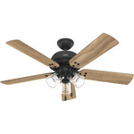 Shady Grove Ceiling Fan with Light - Matte Black / Natural Oak / Golden Maple