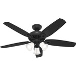 Builder Plus Ceiling Fan with Light - Matte Black / Matte Black / Greyed Walnut