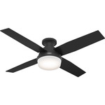Dempsey Low Profile Ceiling Fan with Light - Matte Black / Matte Black / Dark Gray Oak