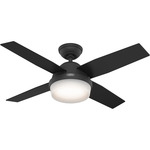 Dempsey Ceiling Fan with Light - Matte Black / Matte Black / Dark Gray Oak