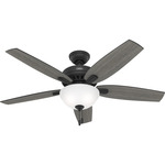 Newsome Ceiling Fan with Bowl Light - Matte Black / Matte Black / Dark Gray Oak