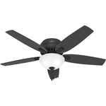 Newsome Low Profile Ceiling Fan with Bowl Light - Matte Black / Matte Black / Dark Gray Oak