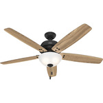 Reveille Ceiling Fan with Light - Matte Black / Golden Maple