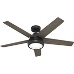 Burroughs Ceiling Fan with Light and Remote - Matte Black / Greyed Walnut