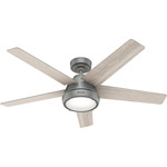Burroughs Ceiling Fan with Light and Remote - Matte Silver / Light Gray Oak