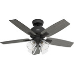 Gatlinburg Ceiling Fan with Light - Matte Black / Dark Gray Oak