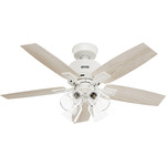 Gatlinburg Ceiling Fan with Light - Matte White / Latte Oak