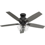 Gatlinburg Ceiling Fan with Light - Matte Black / Dark Gray Oak