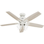 Gatlinburg Ceiling Fan with Light - Matte White / Latte Oak