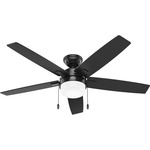 Anisten Ceiling Fan with Light - Matte Black / Matte Black / Dark Gray Oak